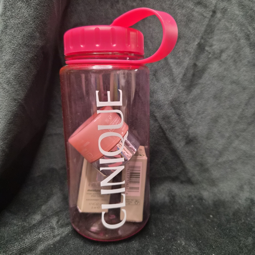 Clinique Pink Travel Bottle with Loop Lid